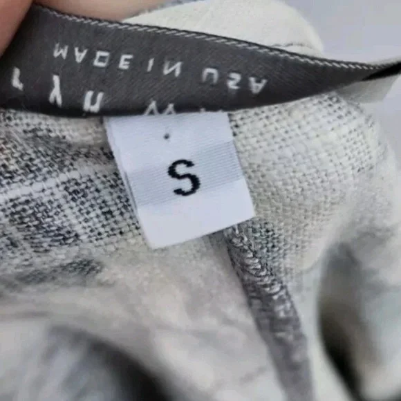 Brynn Walker Ansel Tunic Dress Burdock Blue Floral Linen Blend size S Lagenlook - Picture 11 of 16